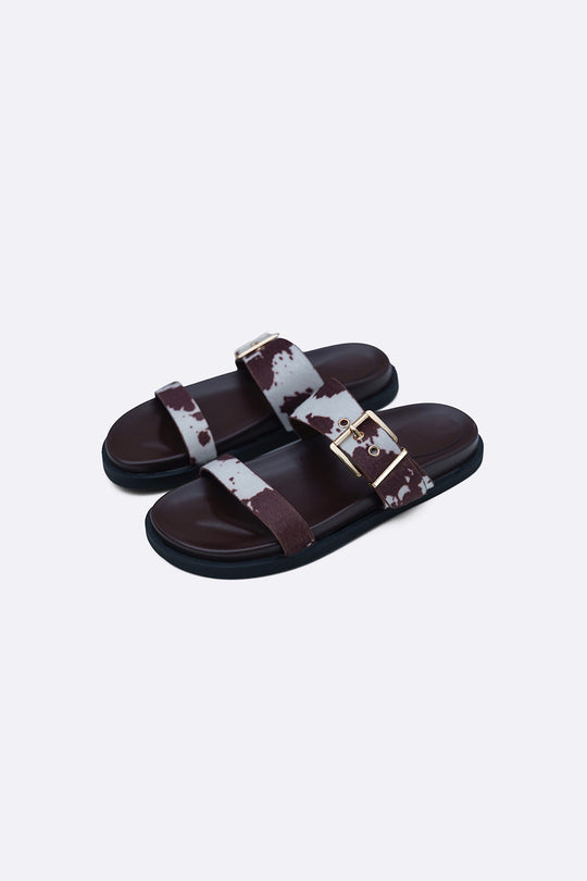 COFFEE WIDE FIT SUMMER SLIDES