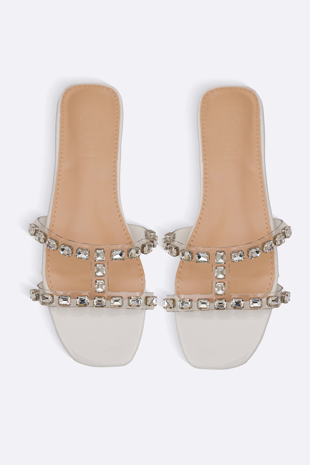 OFF WHITE SIA STUDDED SLIDES