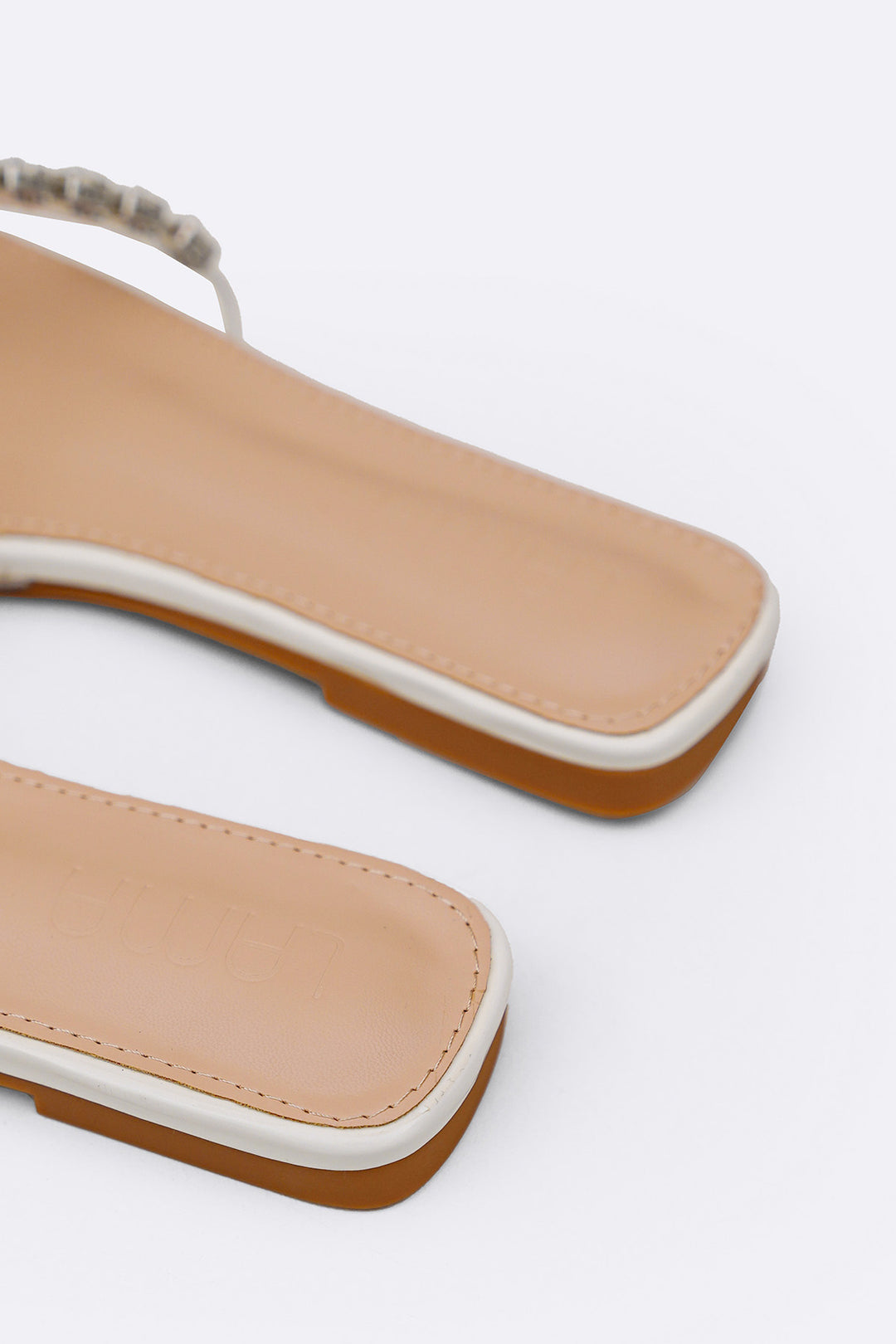 OFF WHITE SIA STUDDED SLIDES