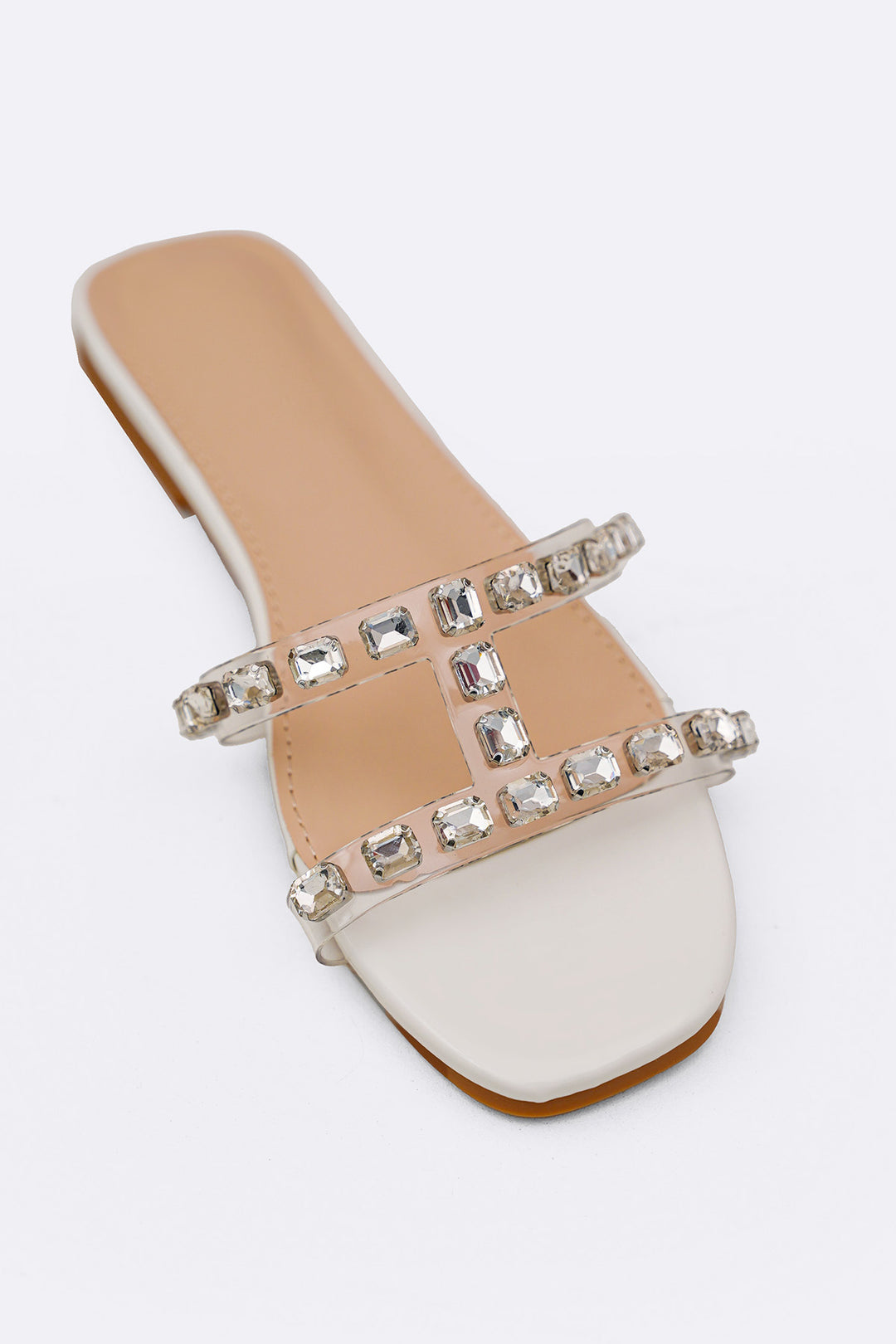 OFF WHITE SIA STUDDED SLIDES