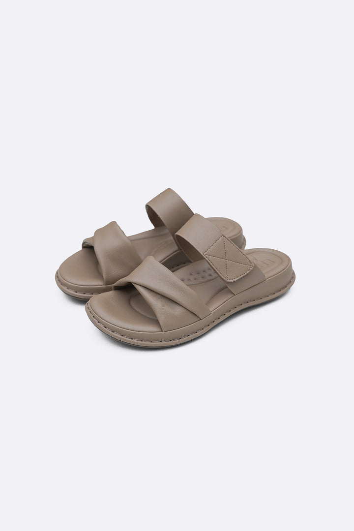 BEIGE SILK SOFT MAMA SLIDES