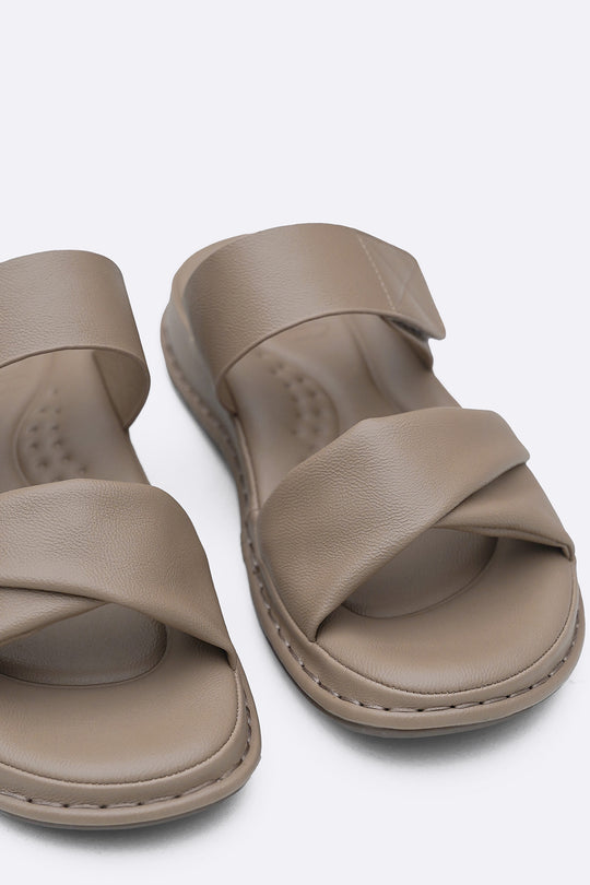 BEIGE SILK SOFT MAMA SLIDES