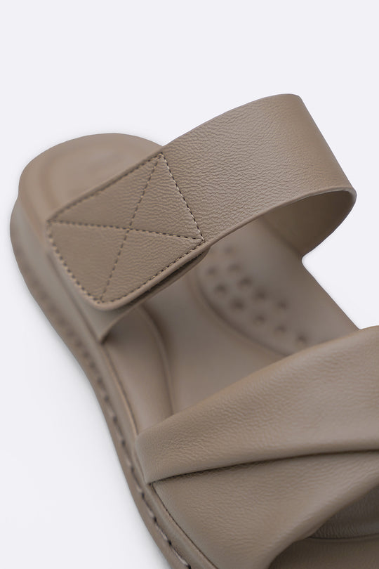 BEIGE SILK SOFT MAMA SLIDES