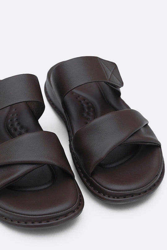 COFFEE SILK SOFT MAMA SLIDES