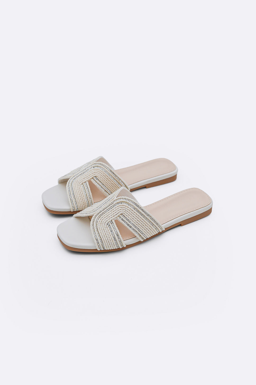 OFF WHITE MINI CRYSTAL SLIDES