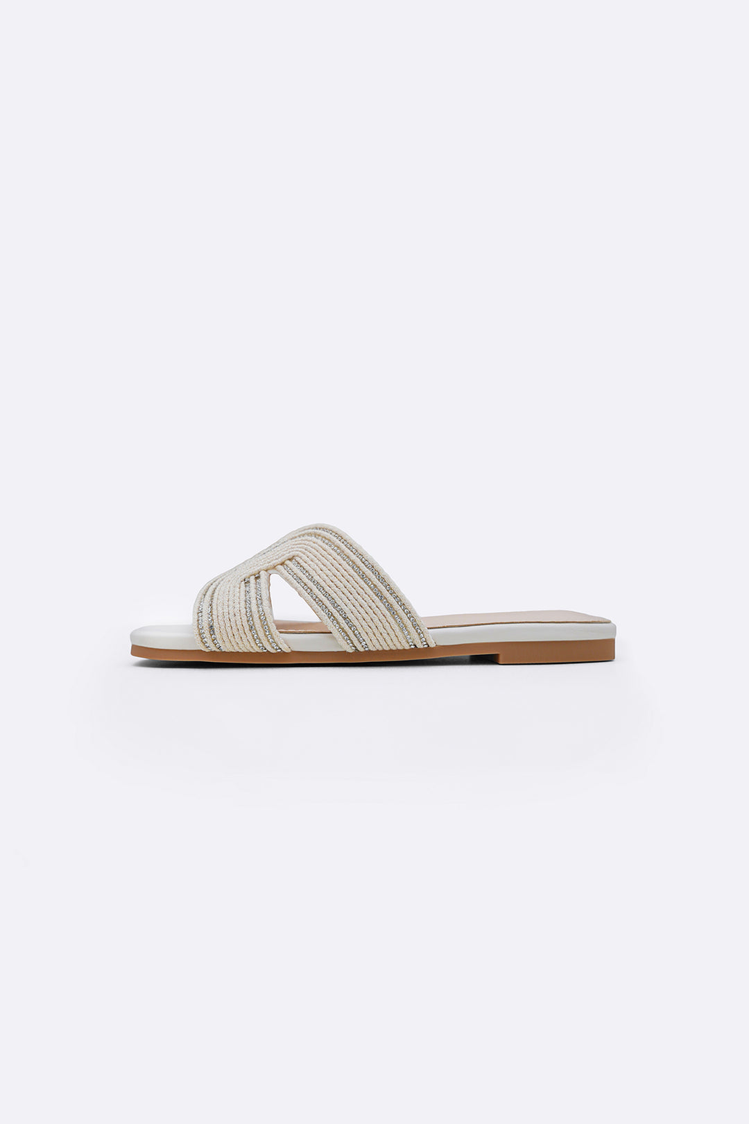 OFF WHITE MINI CRYSTAL SLIDES