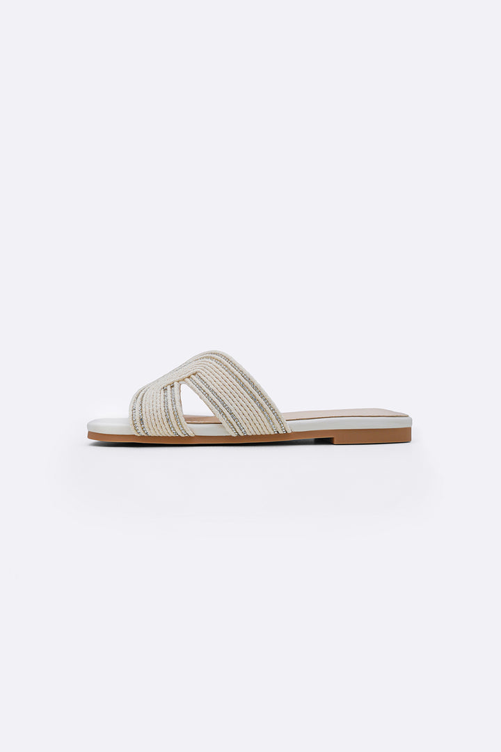 OFF WHITE MINI CRYSTAL SLIDES