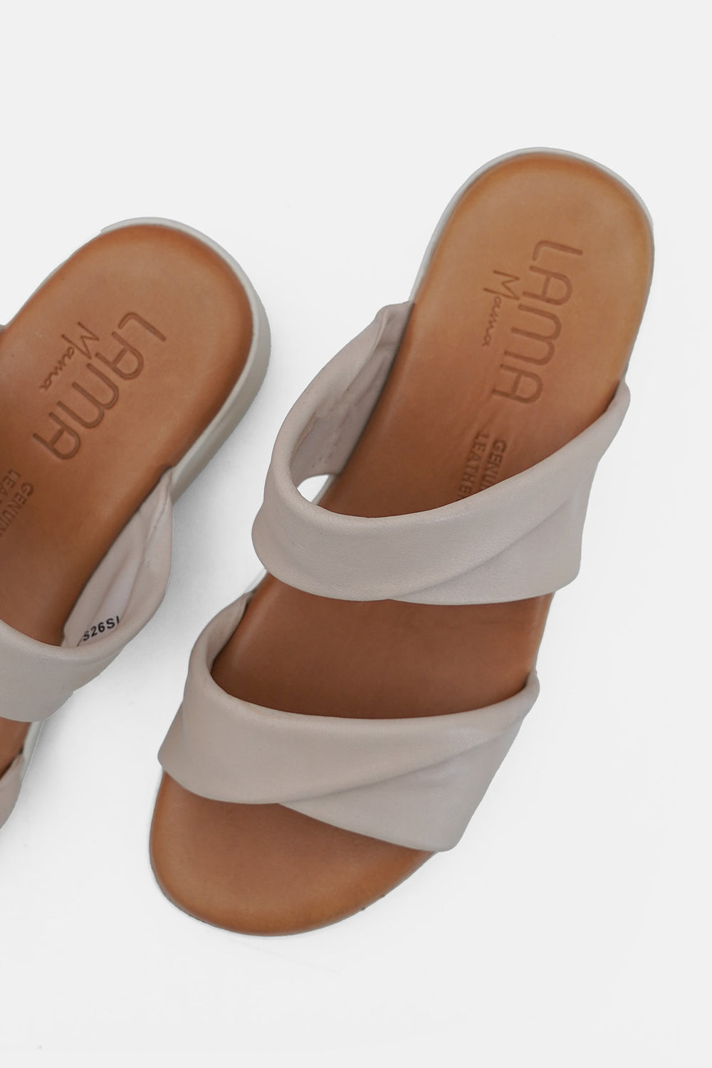 OFF WHITE MOUSSE MAMA LEATHER SLIDES