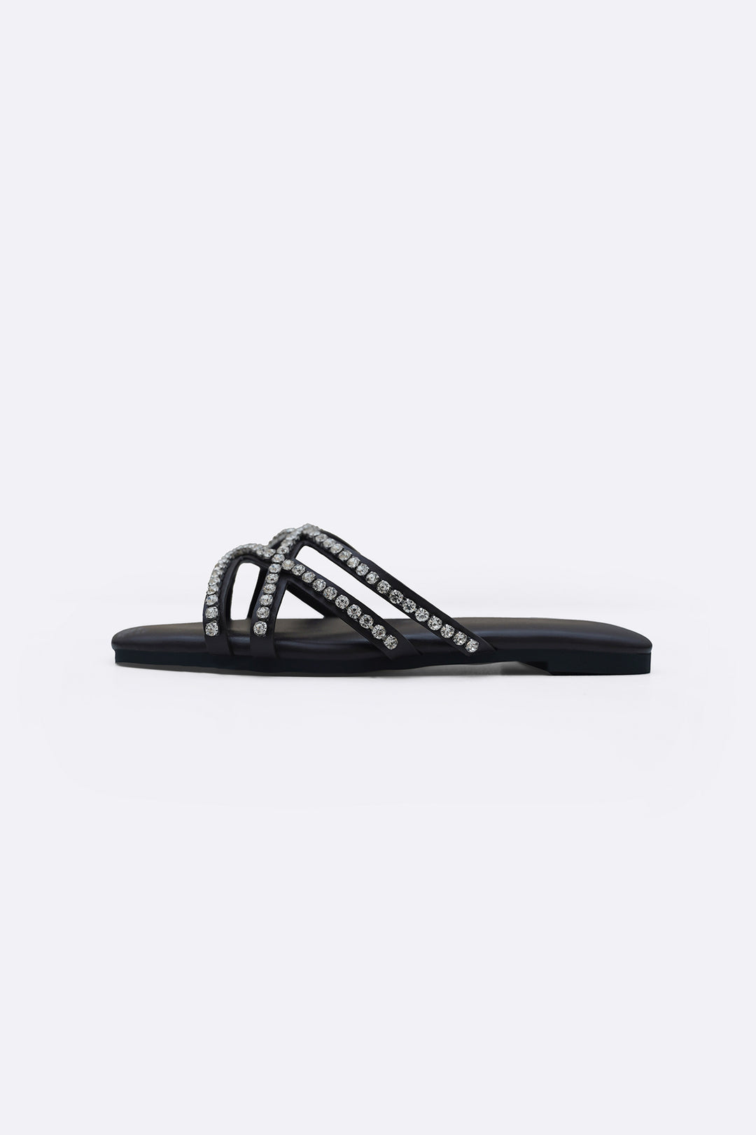 COFFEE VIOLA STUDDED SLIDES