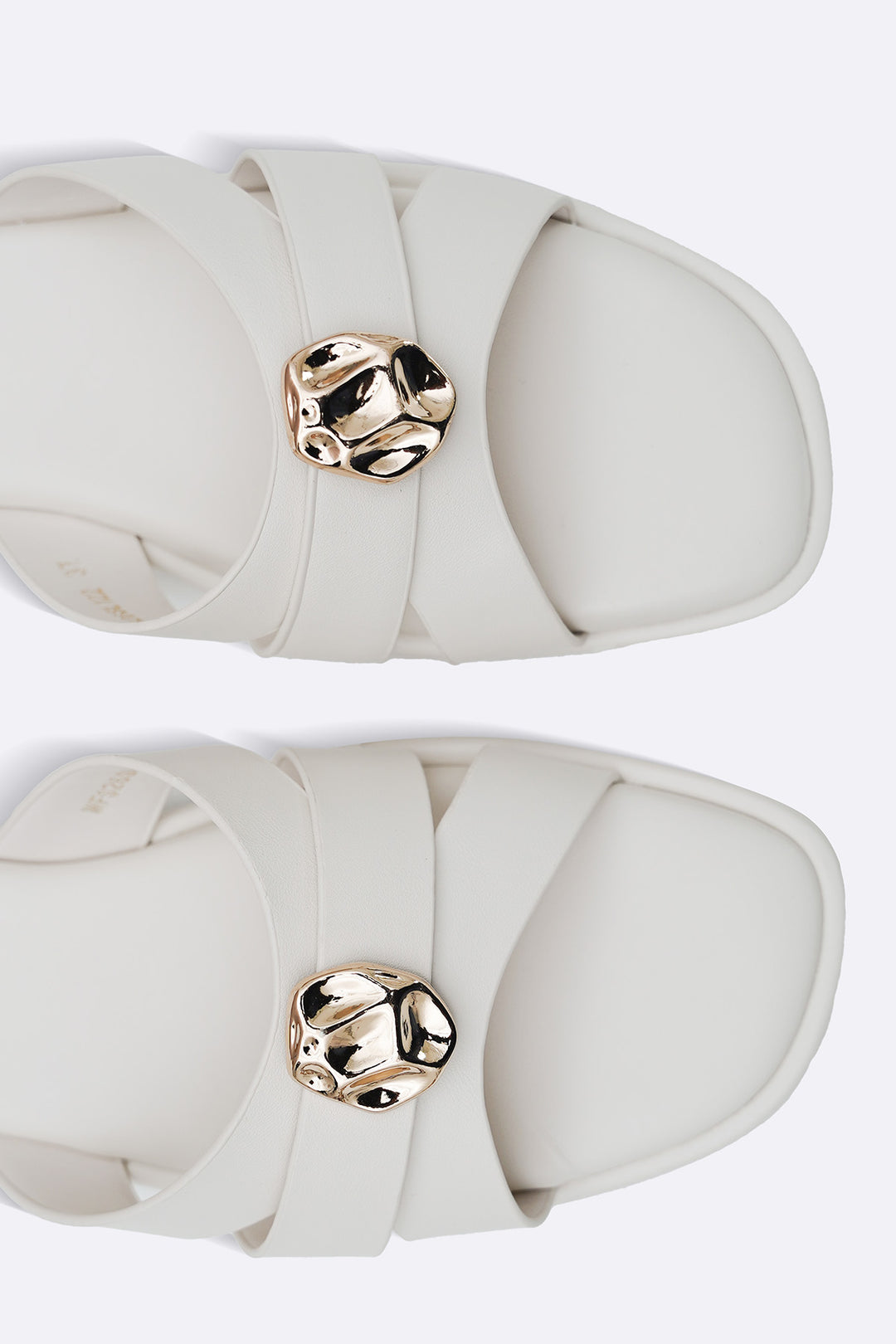 WHITE JOVIE STUD SLIDES