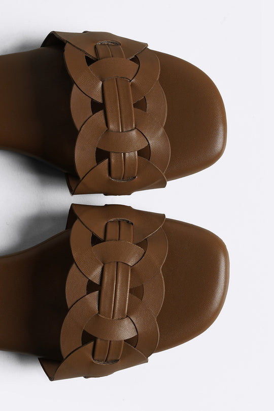 DARK BROWN SOFT CORSO SLIDES