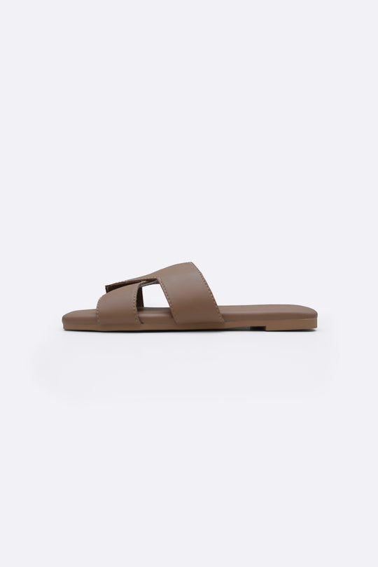 BEIGE YELITZA CROSS SLIDES