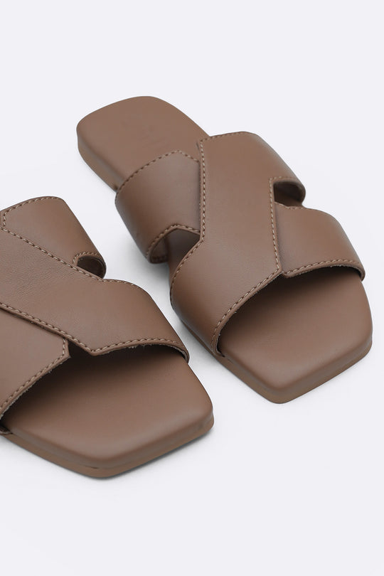 BEIGE YELITZA CROSS SLIDES