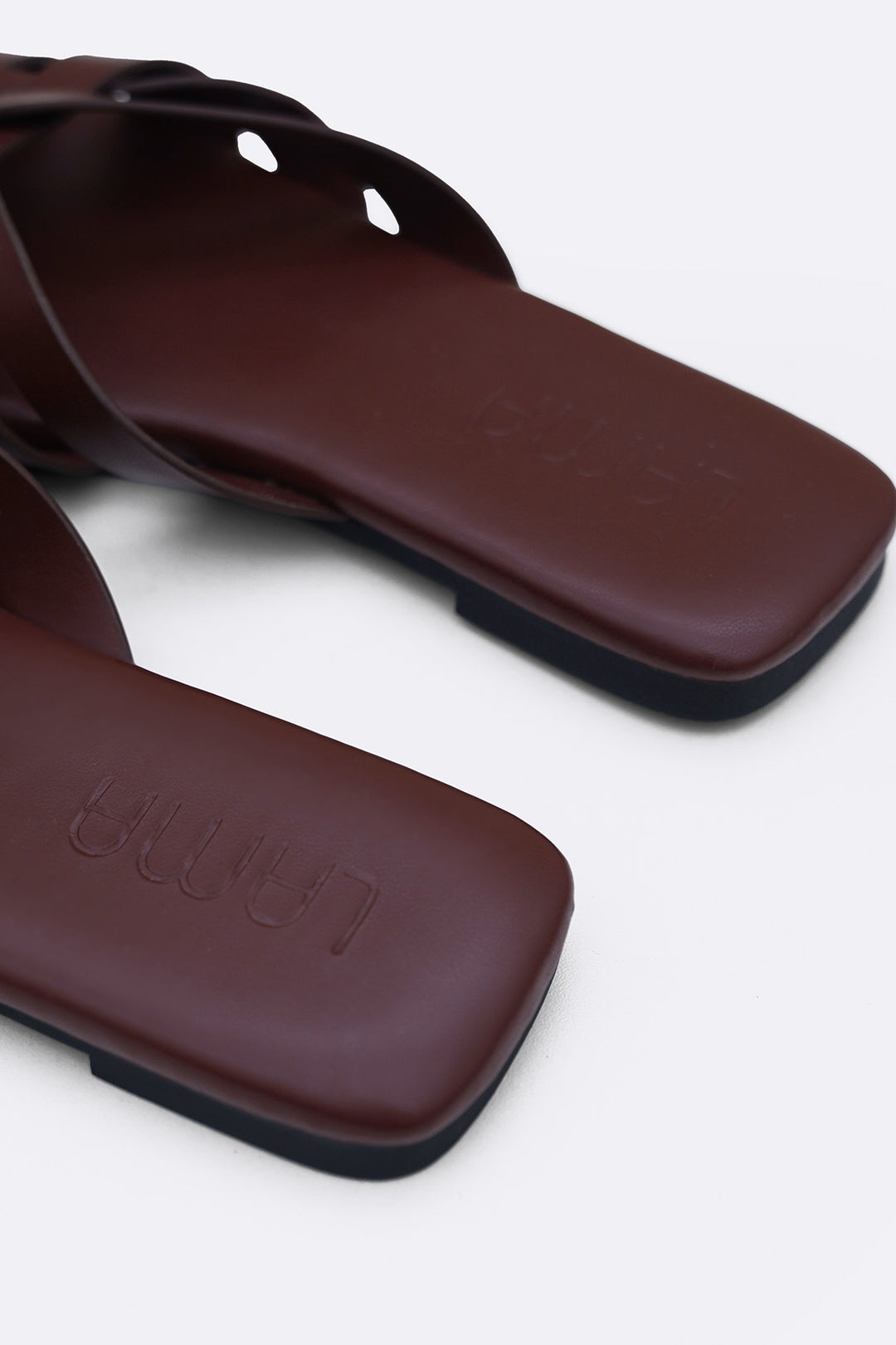 BROWN MOLDOVA STRAPPY SLIDES