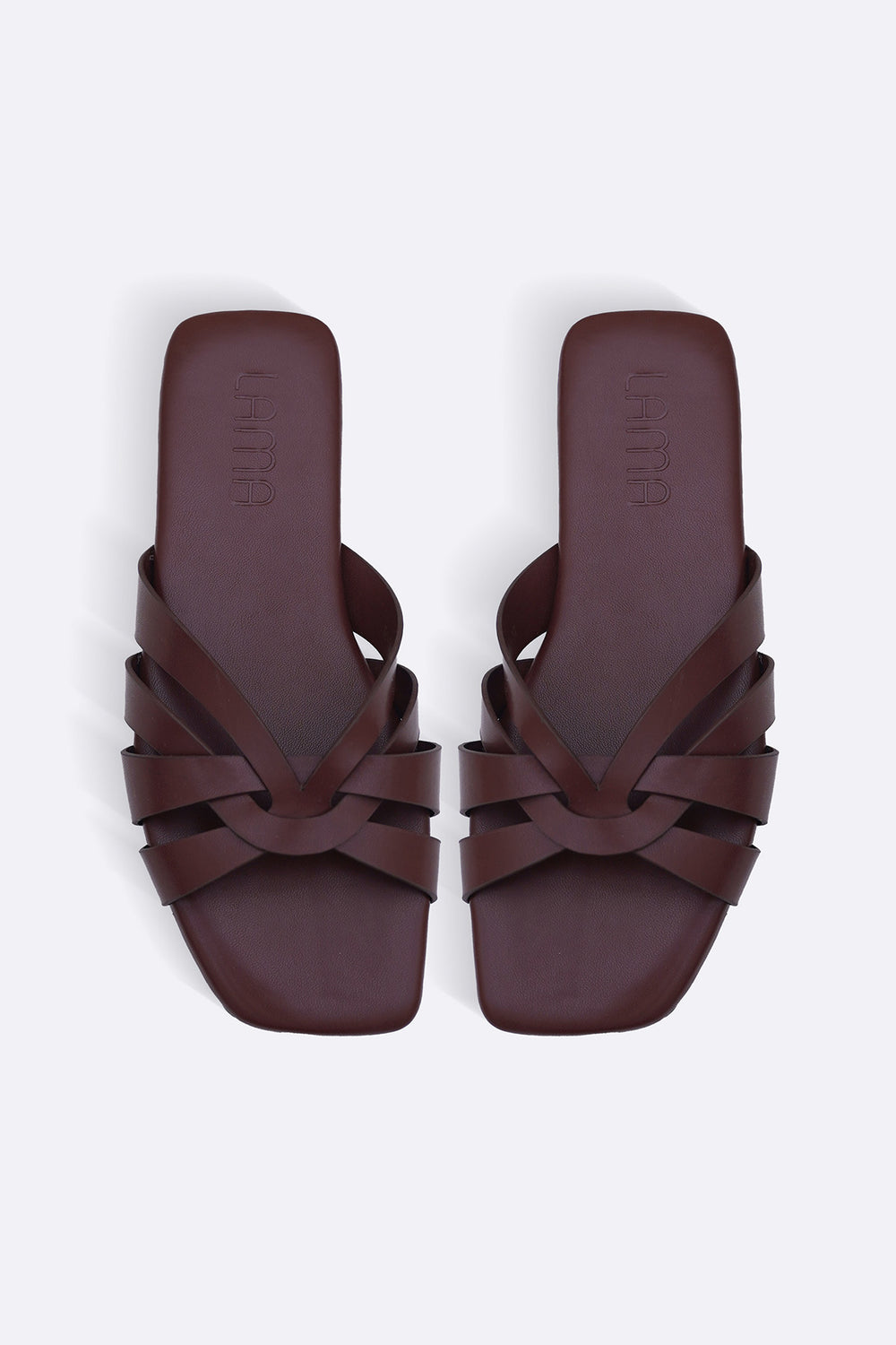 BROWN MOLDOVA STRAPPY SLIDES