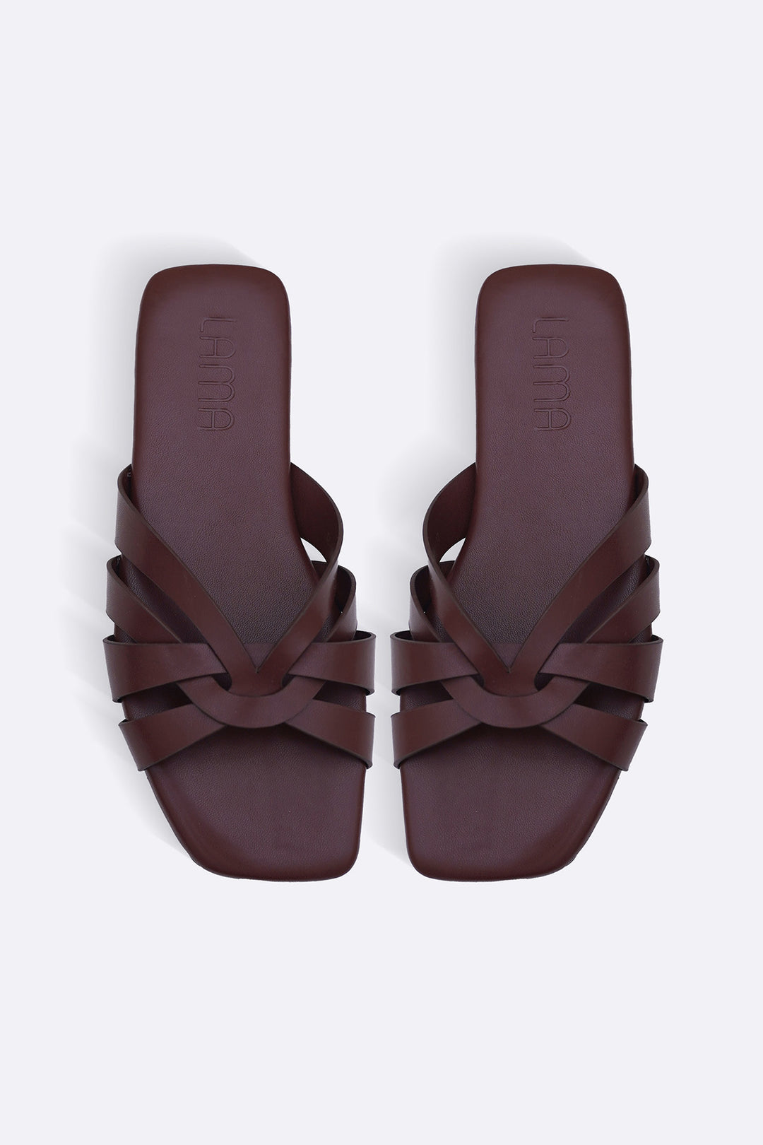 BROWN MOLDOVA STRAPPY SLIDES