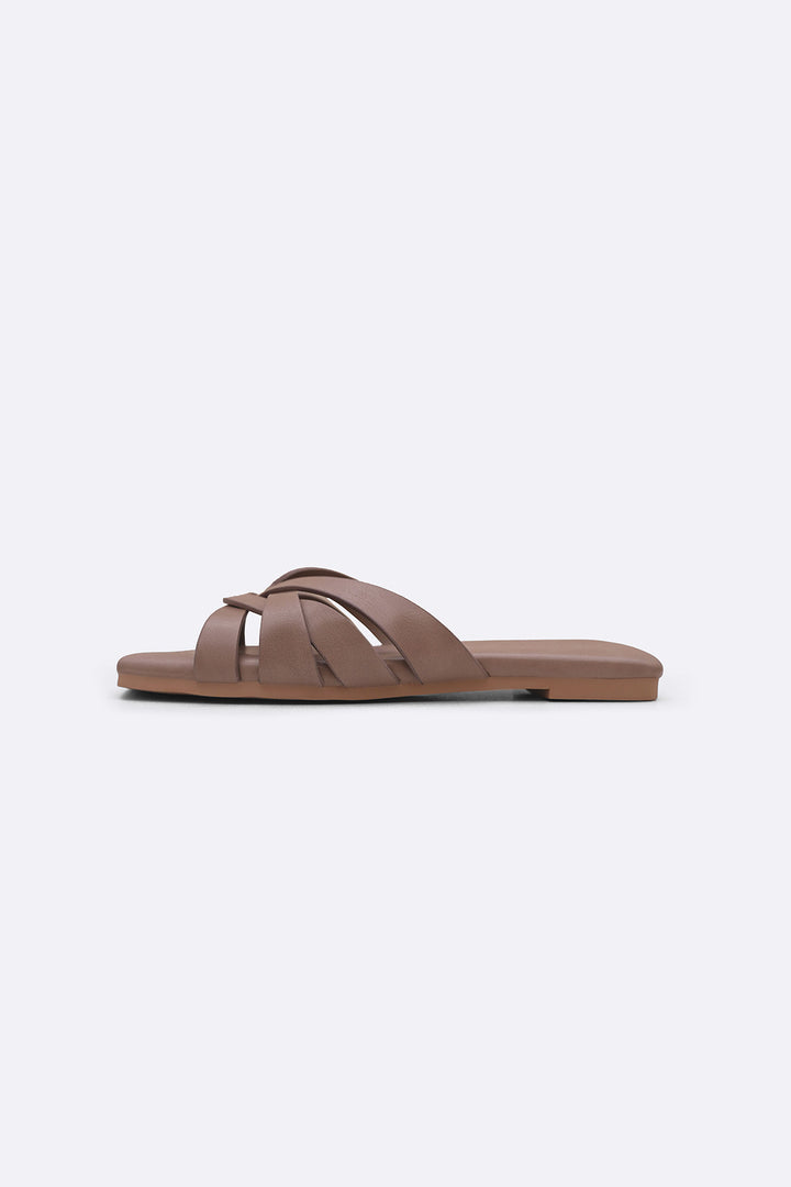 TAUPE MOLDOVA STRAPPY SLIDES