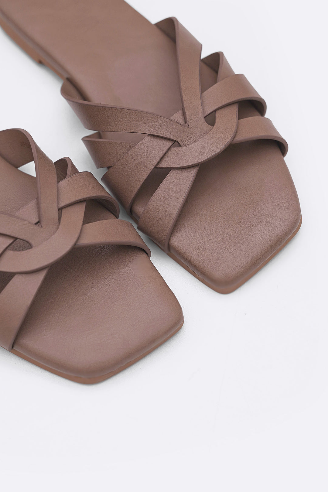 TAUPE MOLDOVA STRAPPY SLIDES