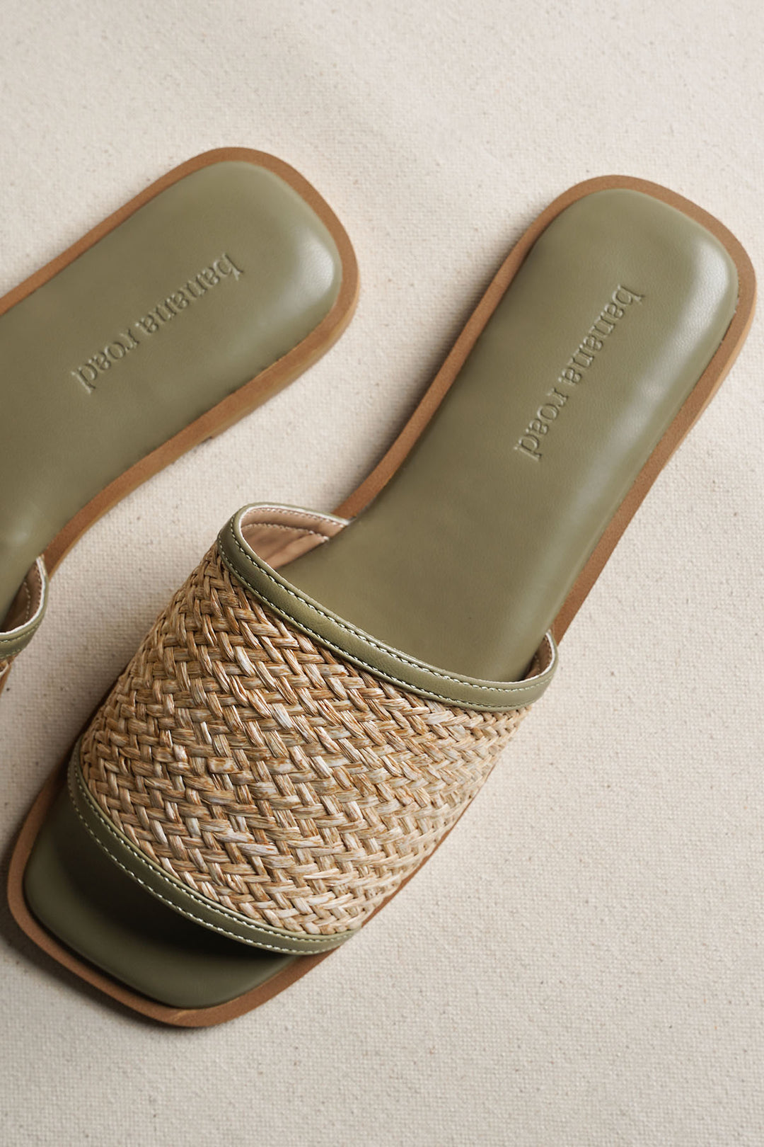SAGE SAGE RAFFIA SLIDES