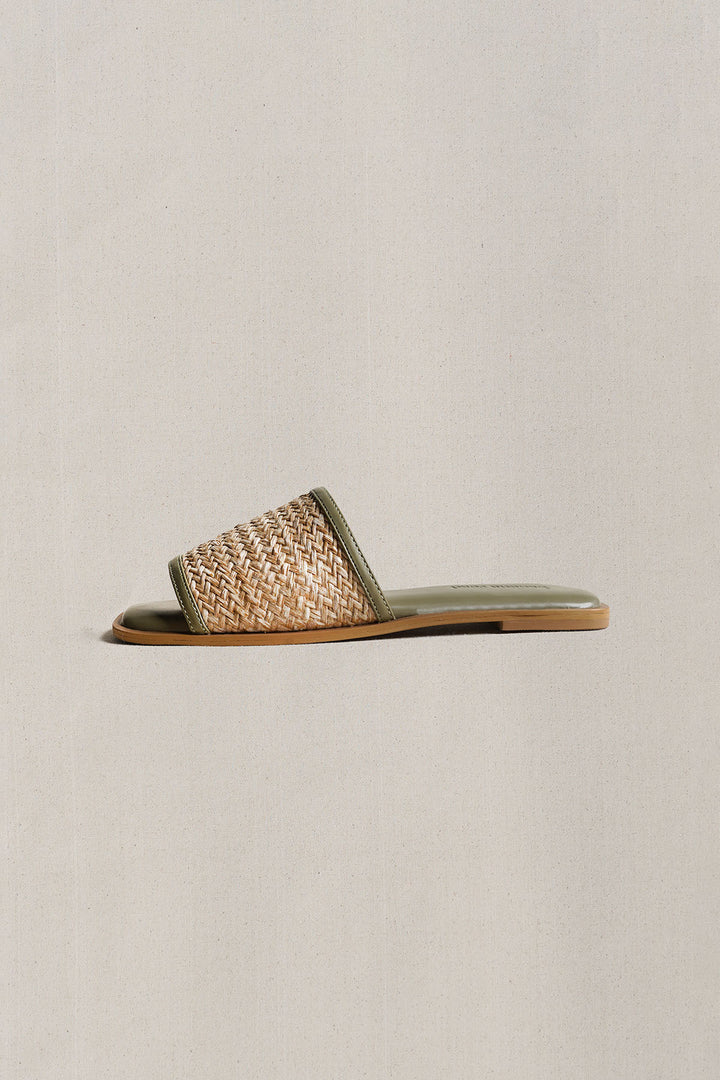 SAGE SAGE RAFFIA SLIDES