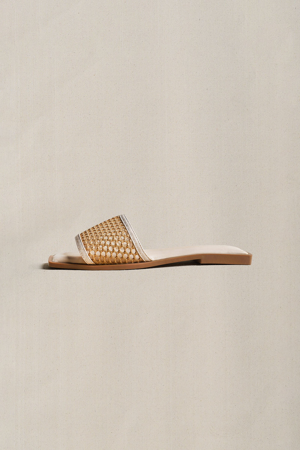 OFF WHITE MESH SQUARE TOE SLIDE