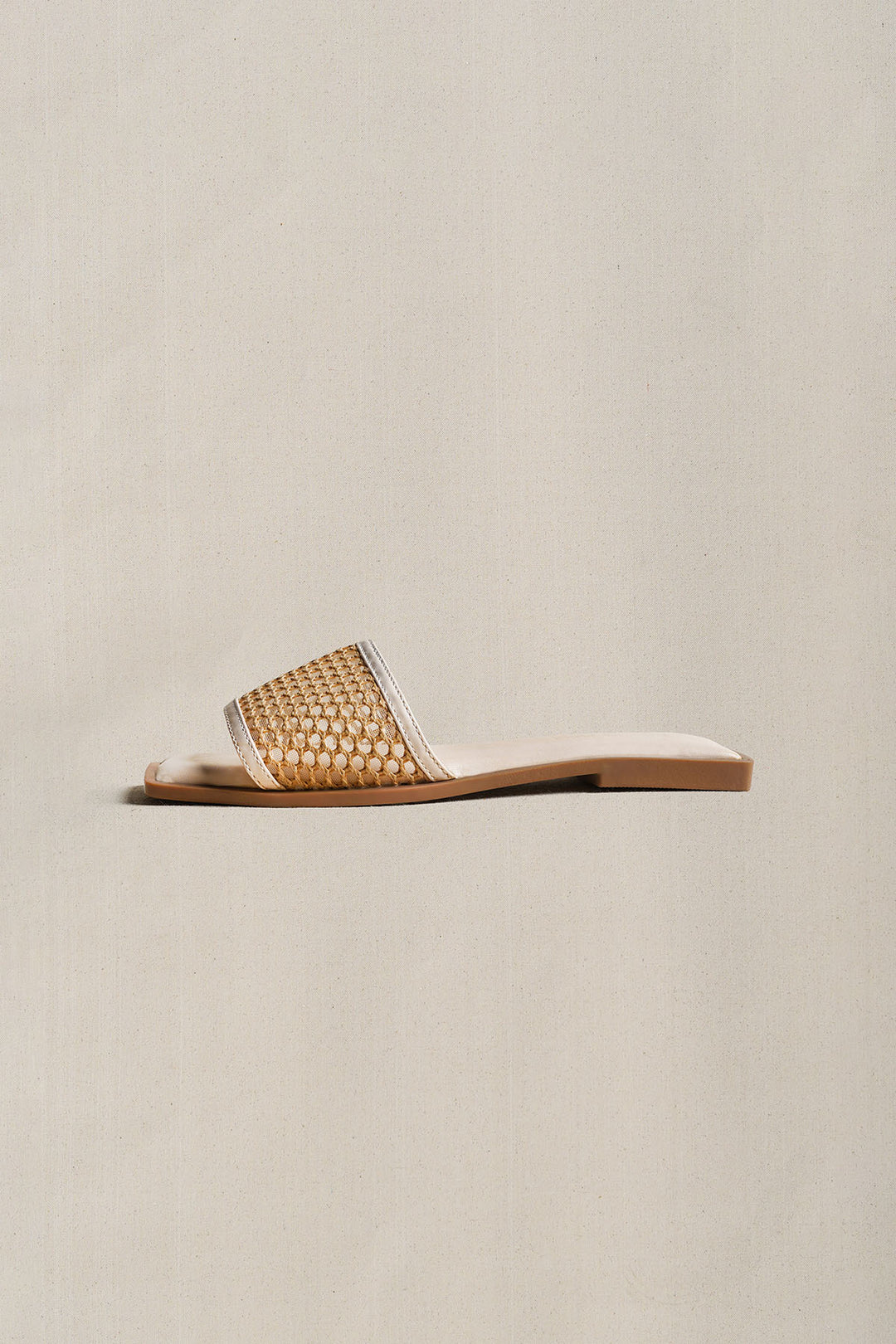 OFF WHITE MESH SQUARE TOE SLIDE