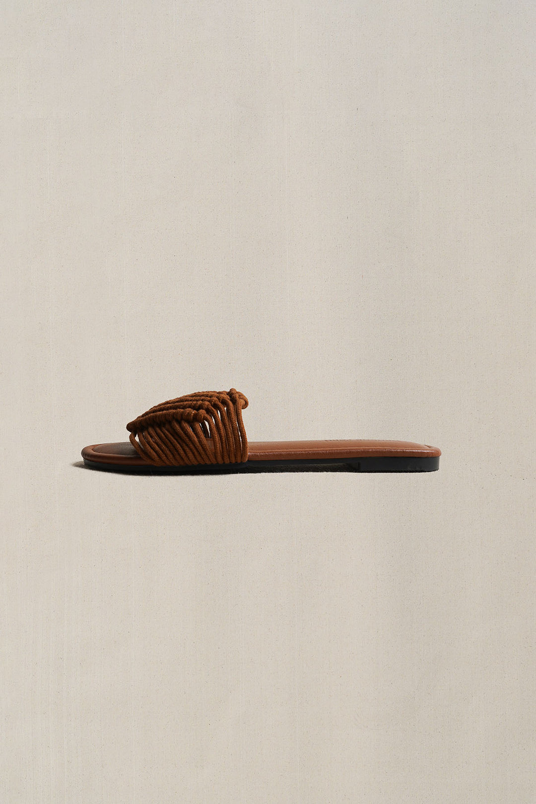 TAN SANTORINI WOVEN SLIDES