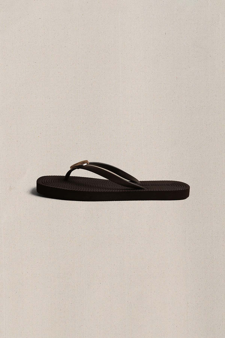 BROWN SEASHELL SLIPPERS
