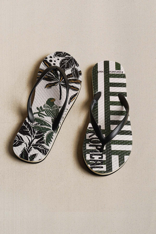 GREEN FOREST FLIP FLOPS