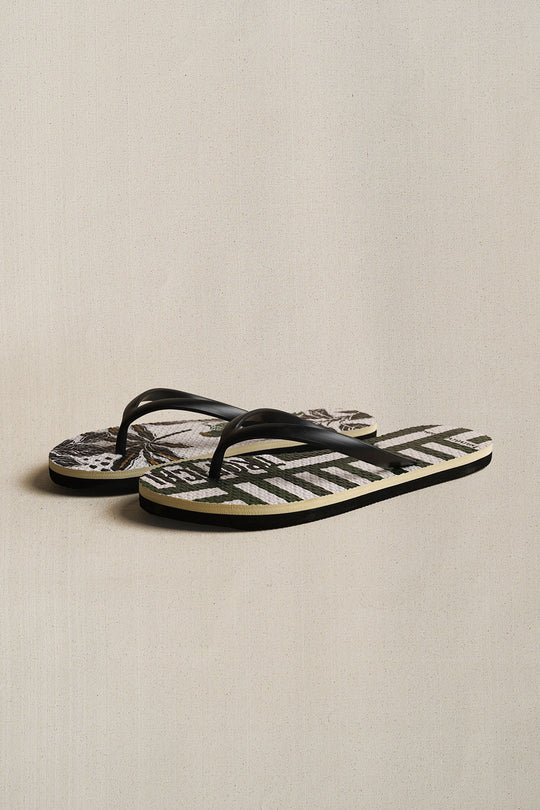 GREEN FOREST FLIP FLOPS