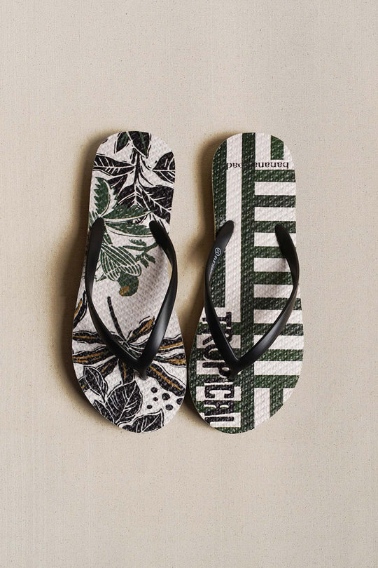 GREEN FOREST FLIP FLOPS