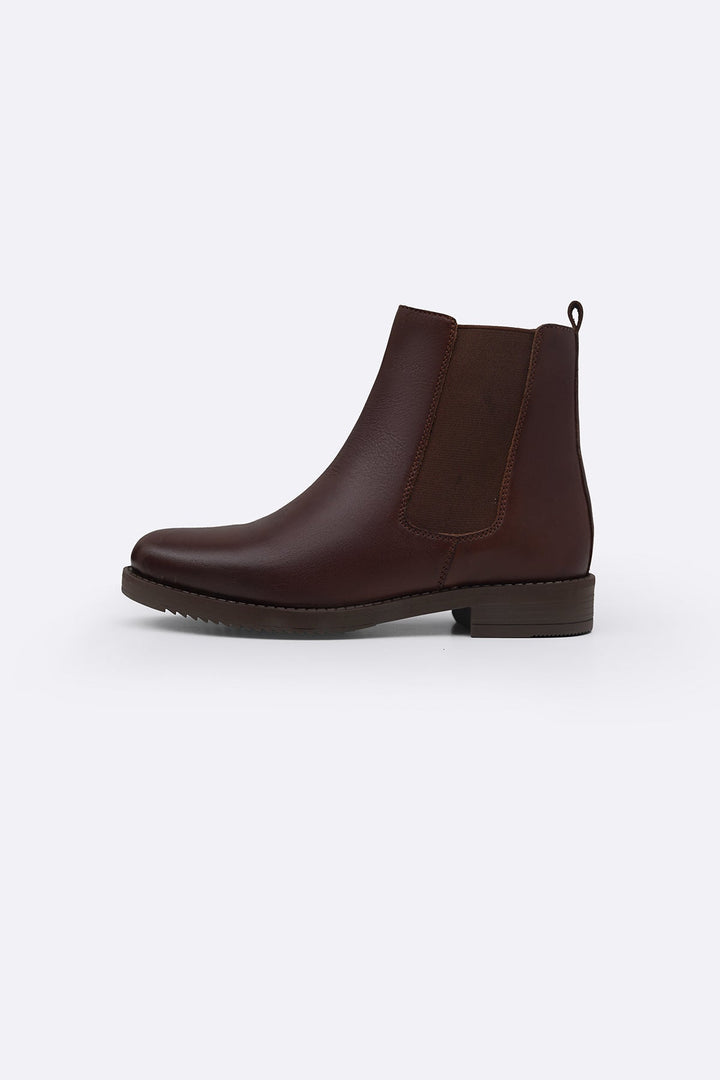 BROWN LEATHER CHELSEA BOOTS
