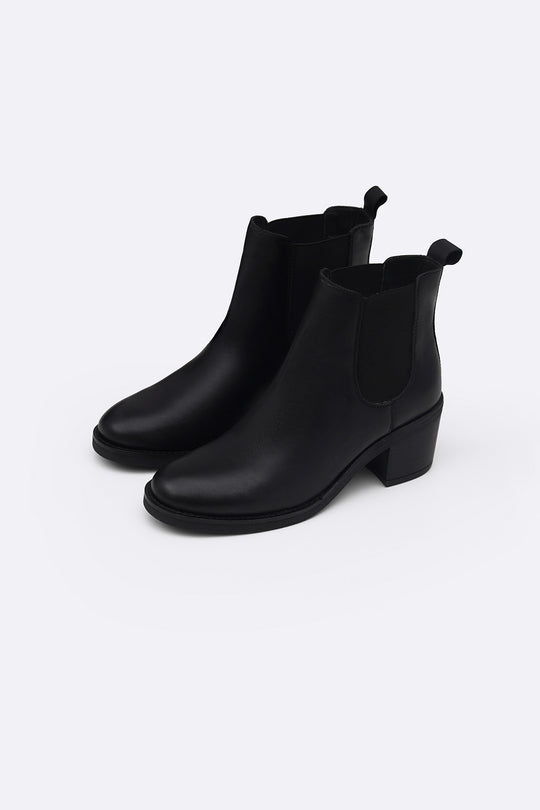 BLOCK LEATHER BOOTS