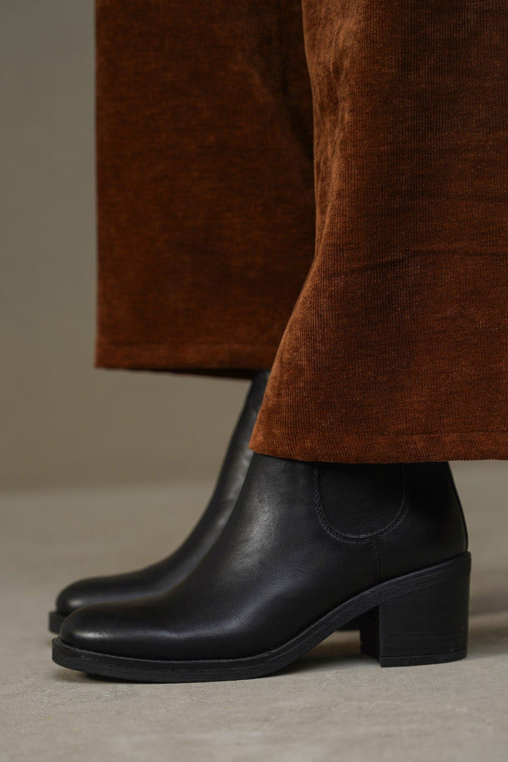 BLACK BLOCK LEATHER BOOTS