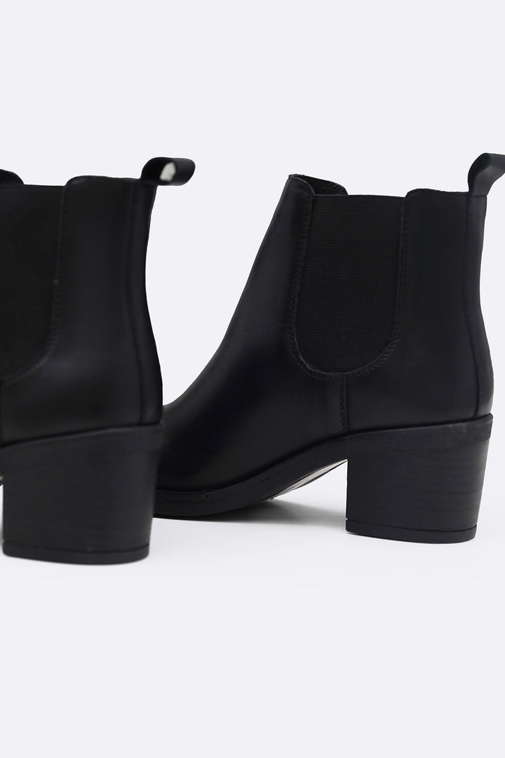 BLOCK LEATHER BOOTS