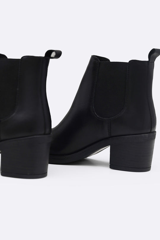 BLOCK LEATHER BOOTS