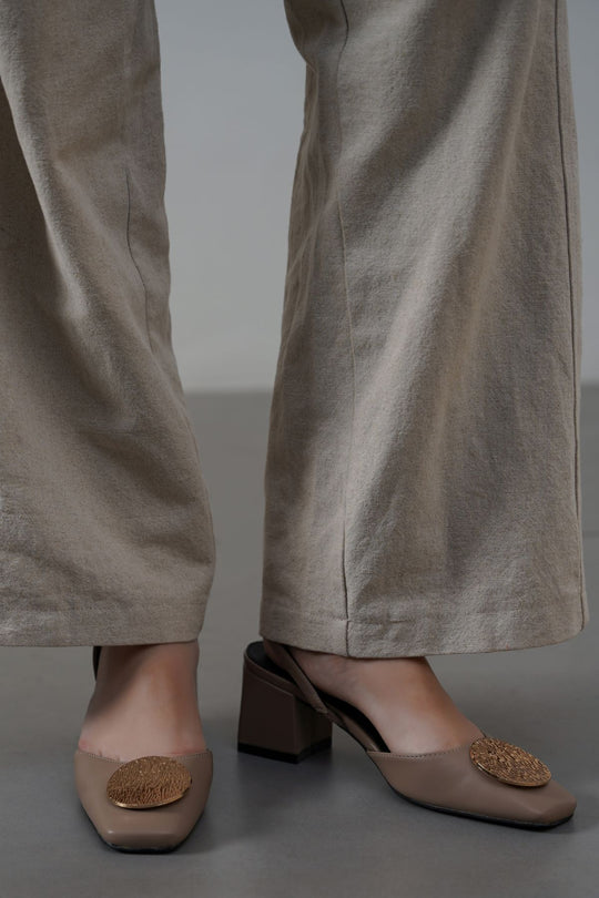 TAUPE SLINGBACK BLOCK HEELS