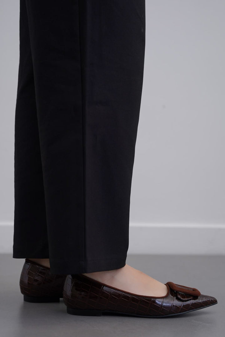 DARK BROWN SEINE BUCKLE PUMPS