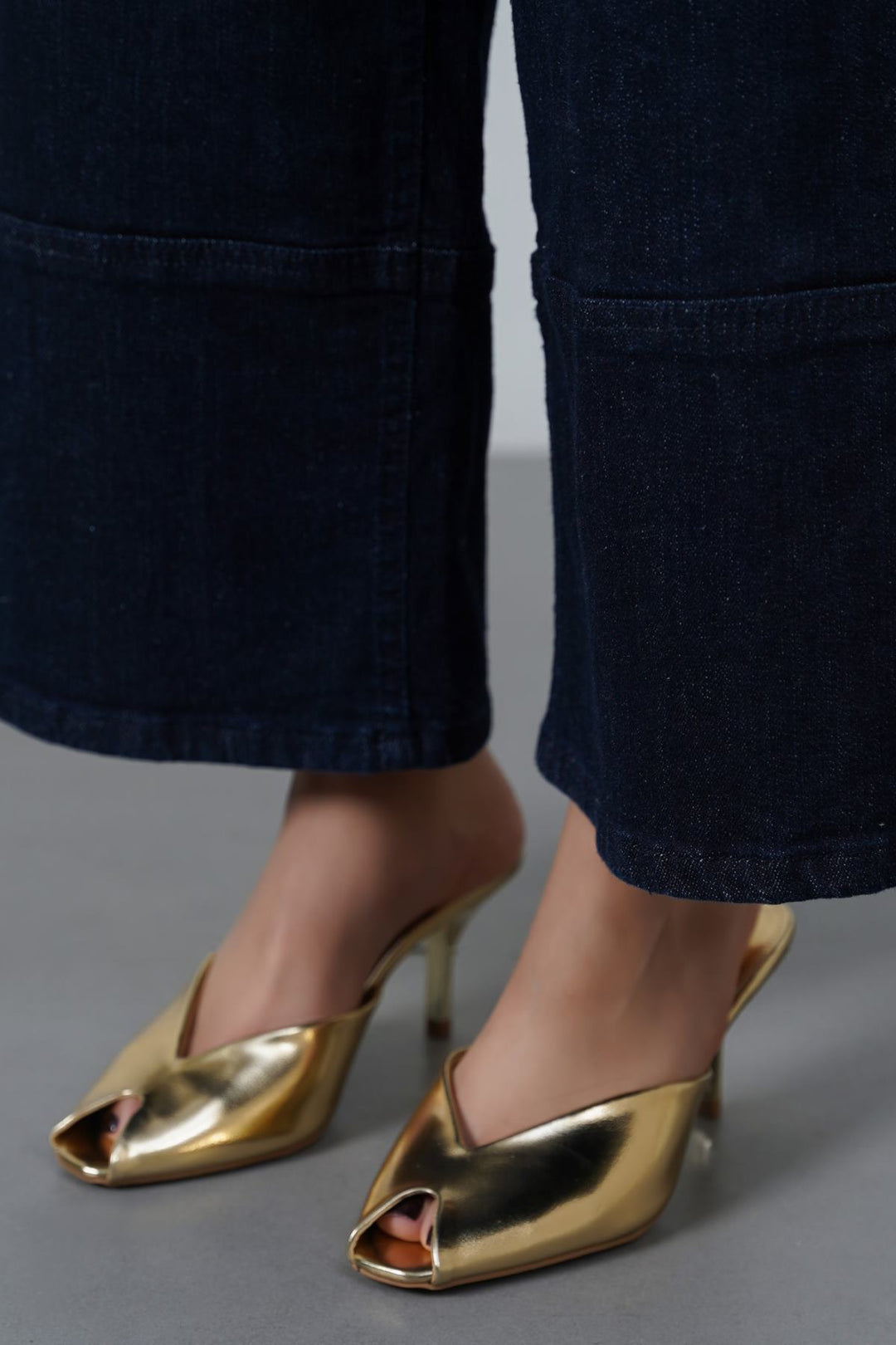 GOLD PARTY PEEP HEEL