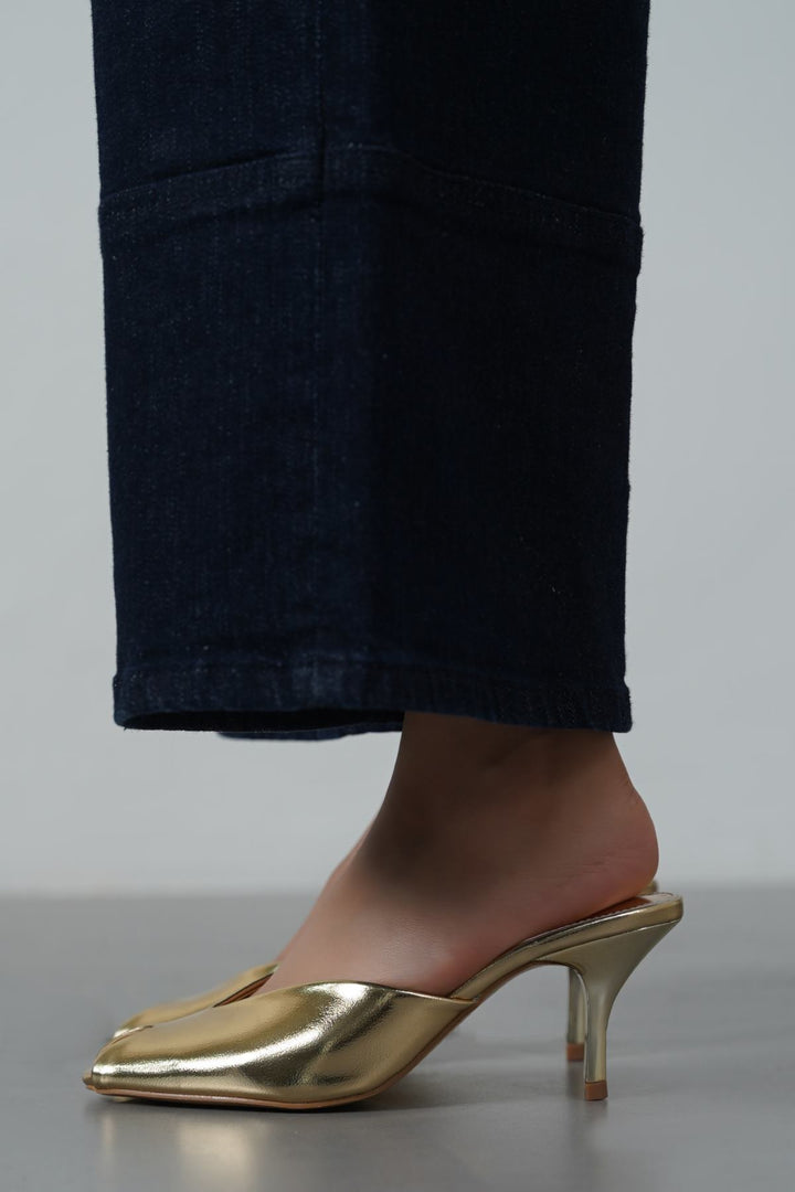 GOLD PARTY PEEP HEEL