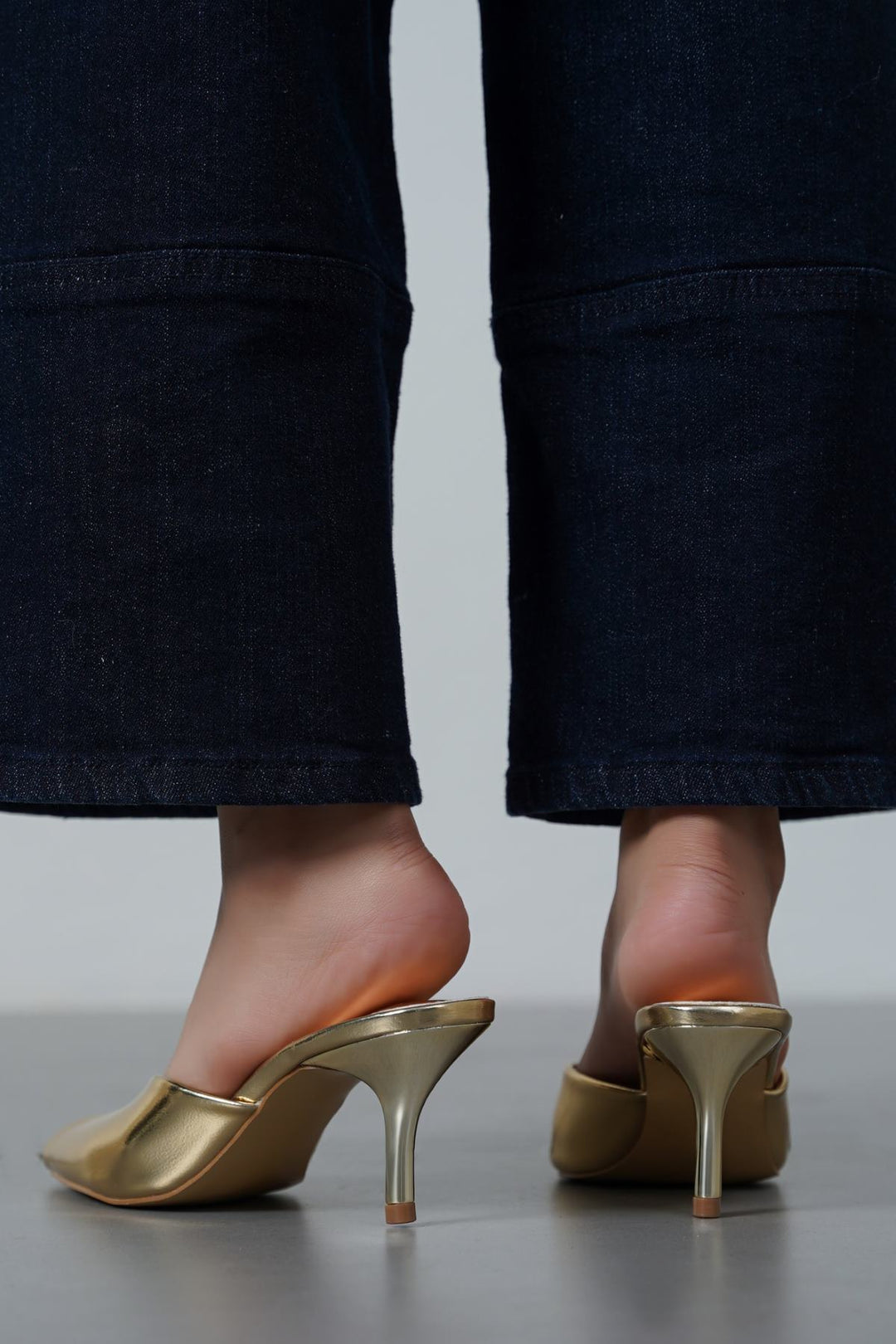 GOLD PARTY PEEP HEEL