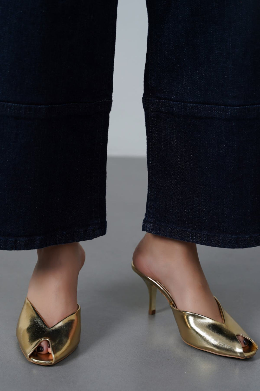 GOLD PARTY PEEP HEEL