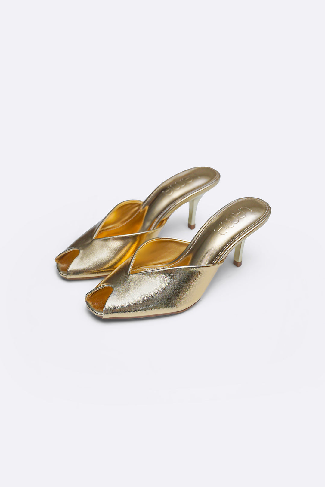 GOLD PARTY PEEP HEEL
