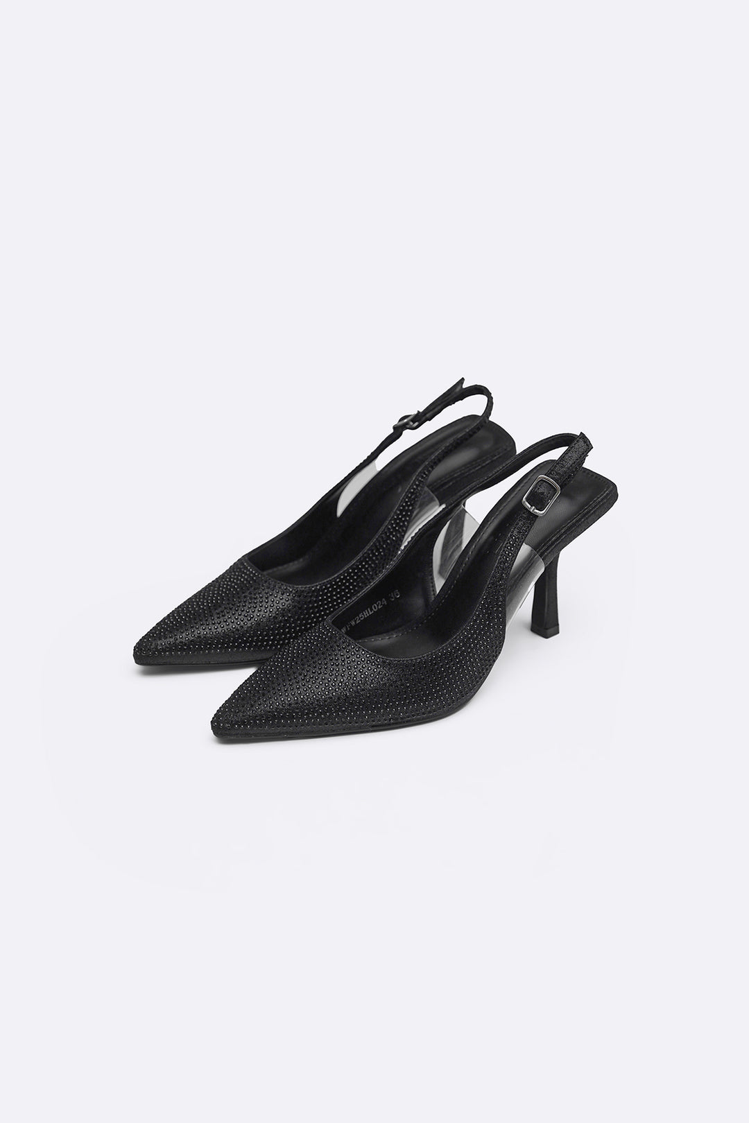 BLACK CRYSTAL SPRAY HEELS