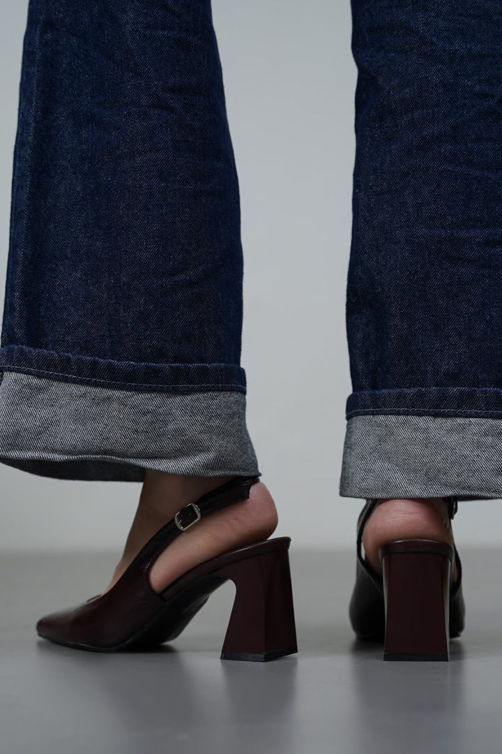 COFFEE LYRIC BLOCK HEELS