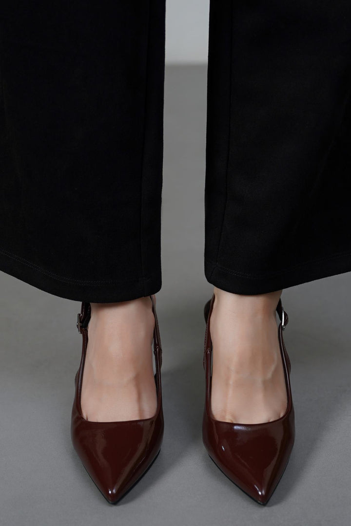 COFFEE ANKLE-TIE STILETTO