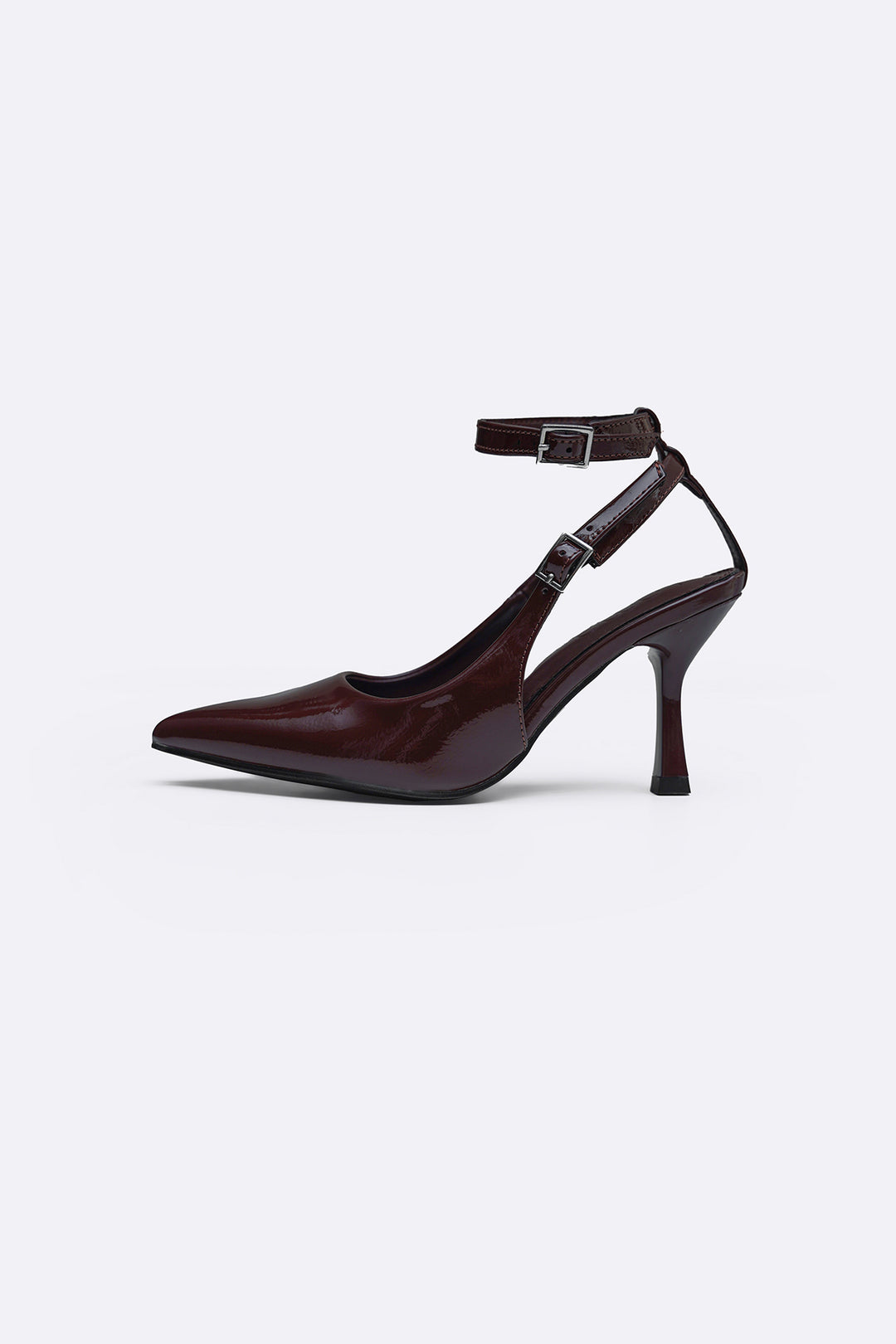 COFFEE ANKLE-TIE STILETTO