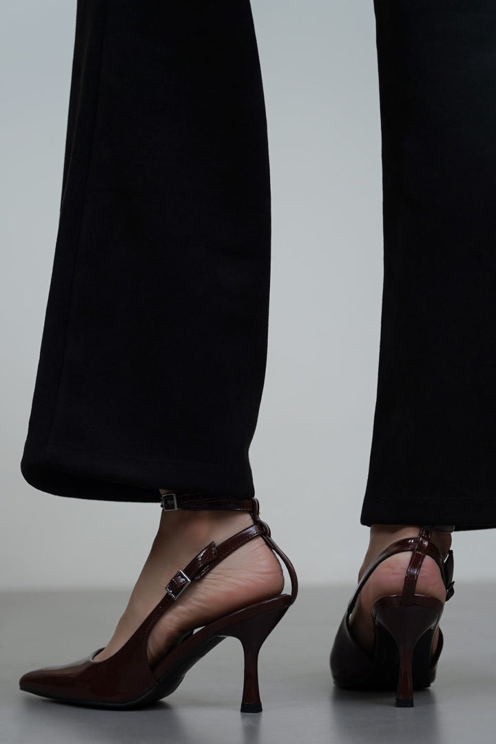 COFFEE ANKLE-TIE STILETTO