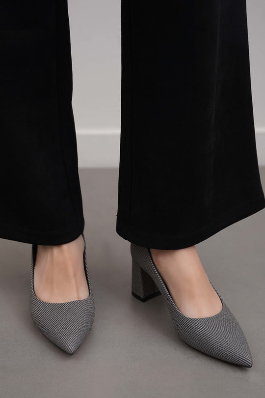 GREY BOARDROOM BLOCK HEELS
