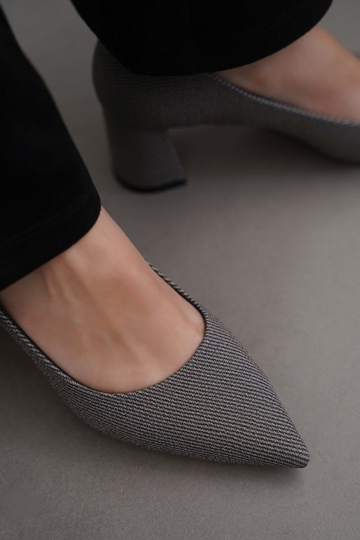 GREY BOARDROOM BLOCK HEELS